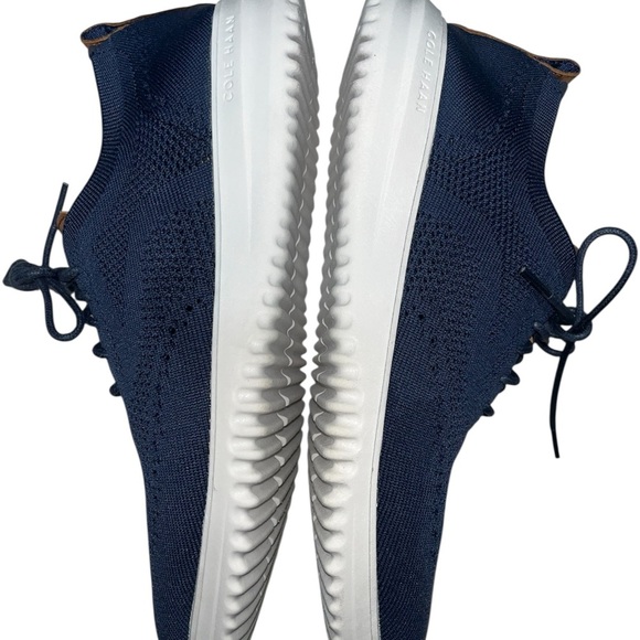 Cole Haan Men's Blue Knit Sneakers with Tan Accents - Picture 2 of 5